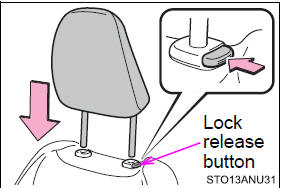 Align the head restraint with installation holes and push it down to the lock
