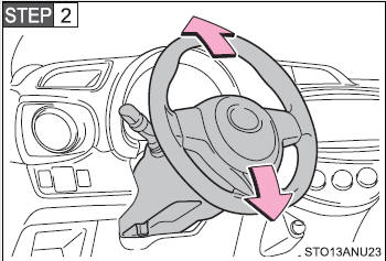 Adjust to the ideal position by moving the steering wheel.