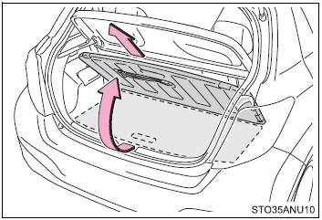 Lift up the deck board and pull it towards you to remove it.