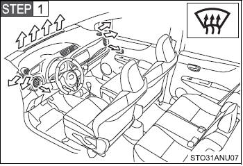 Set the air outlet selector dial to