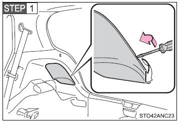 Open the back door and remove the cover.