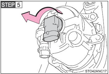 Turn the bulb base counterclockwise.