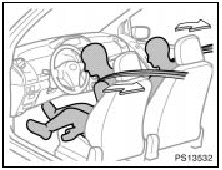 The driver and front passenger seat belt pretensioners are designed to be