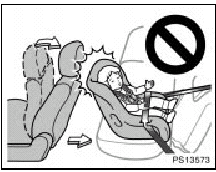 Do not install a child restraint system on the rear seat if it interferes