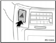 To turn on the emergency flashers, push the switch.