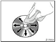 To clean a compact disc: Wipe it with a soft, lint-free cloth that has been dampened