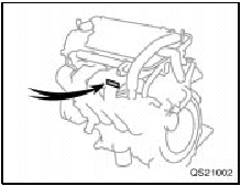 The engine number is stamped on the engine block as shown.