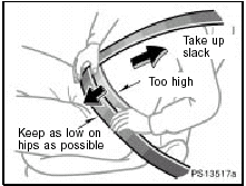 Adjust the position of the lap and shoulder belts.