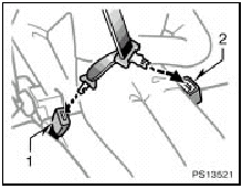 Two buckles and tabs for rear center seat belt