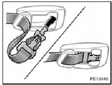 STOWING THE REAR CENTER SEAT BELT TABS